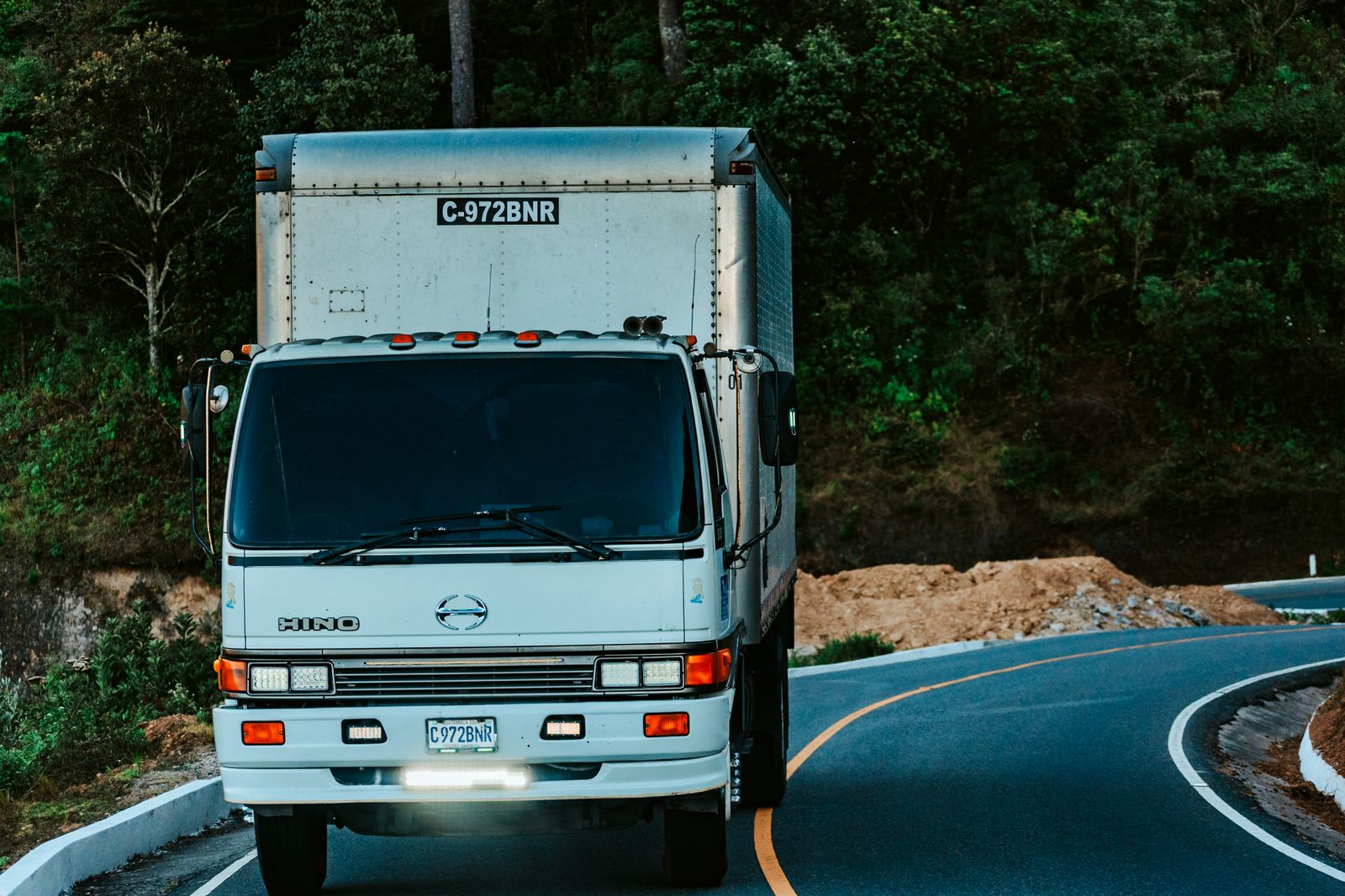 Distribution truck delivering FMCG products to retail